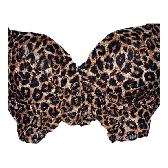 PINK Leopard Print Lace Push Up Bralette, XSmall - Picture 3 of 8